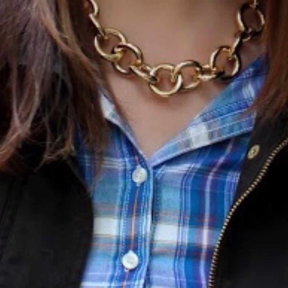 J crew factory chunky gold statement necklace